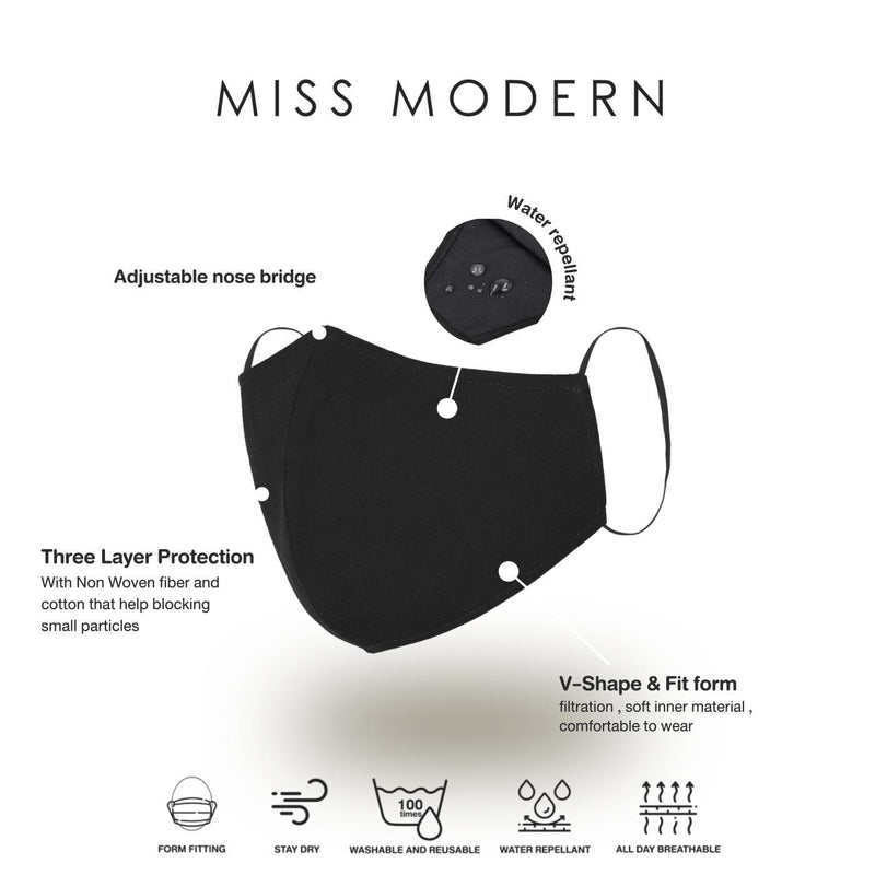 Cotton Mask - Black-mask-MISS MODERN-Black-MISS MODERN