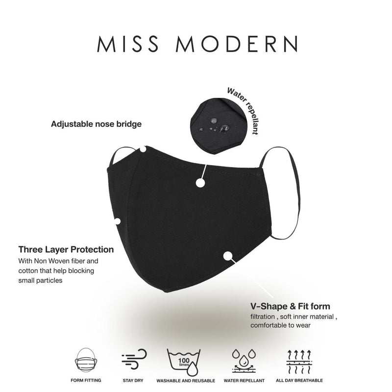 Fabric Mask - Lace-mask-MISS MODERN-Black lace x Silk-100-MISS MODERN