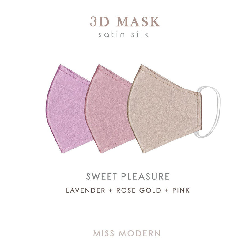 Fabric Mask - Sweet Pleasure set (3pcs)-mask-MISS MODERN-Rosegold, Lavender, Pink-MISS MODERN