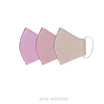 Fabric Mask - Sweet Pleasure set (3pcs)-mask-MISS MODERN-Rosegold, Lavender, Pink-MISS MODERN