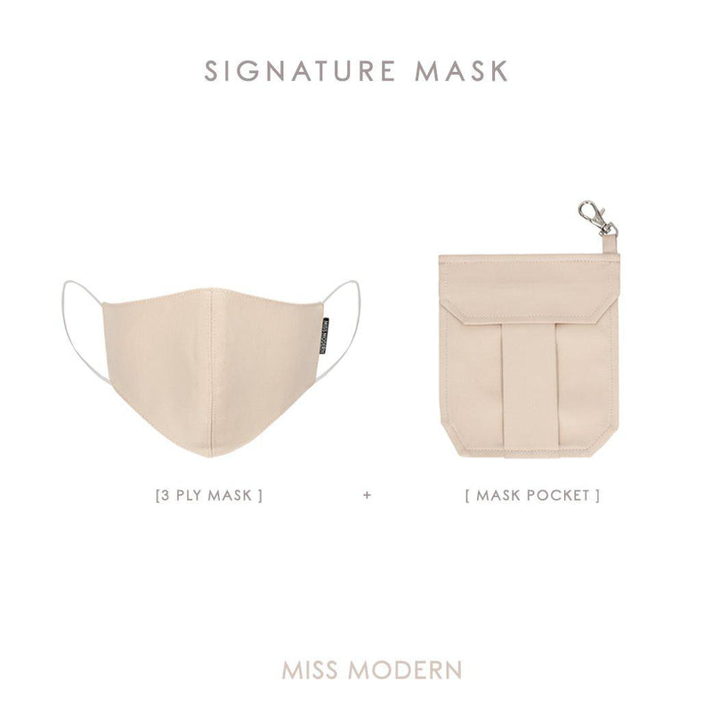 Signature Silk Mask & Mask Pocket-mask-MISS MODERN-CHAMPAGNE-MISS MODERN