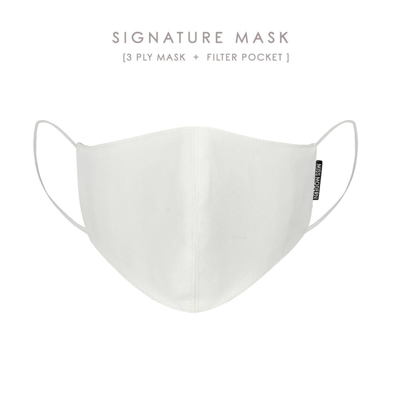 Signature Silk Mask - White-mask-MISS MODERN-Mask-MISS MODERN